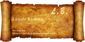 Leich Bianka névjegykártya
